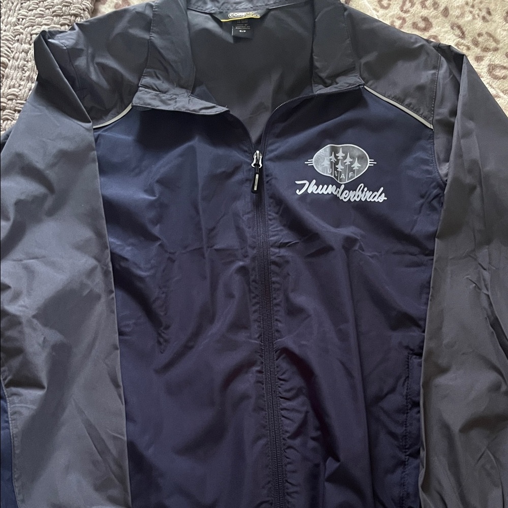 Navy and Gray Windbreaker Jacket